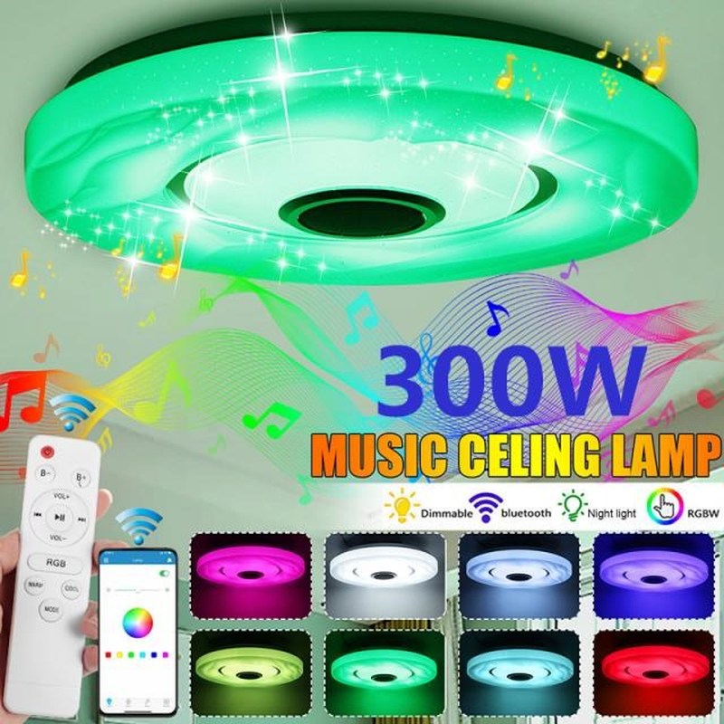 300W RGB Dimmable Music Ceiling lamp Remote APP control Ceil