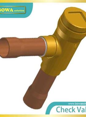 7/8 right Angle one way valve installed in dischar