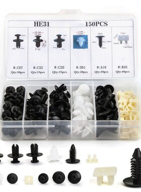 150PCS Rivet Screws 6Kinds Plastic Car Bumper Clip Retainer