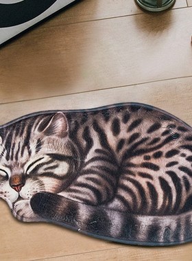 Creative Big 3D Print Sleeping Cat Doormats Hallway Doorway