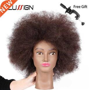 Traininghead Salon Afro Mannequin Head Human Hair Dummy Doll