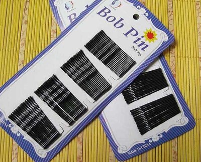 56Pcs BLACK invisible Hair Clips Flat  Bobby Pins Grips S