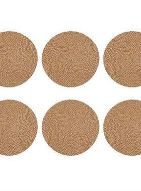 Round Braided Placemats Set of 6 Jute Handmade 7 Inch Heat