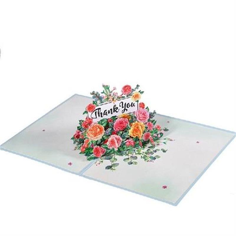 3D Thank You Card Kit Colorful Flowers Surprise Mysterious