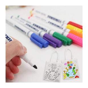 8 Pcs/Set Clothes Textile Marker Fabric Paint Pen DIY Craft