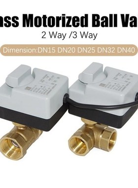 Brass Motorized Ball Valve 3-Wire Two Control Electric Actua