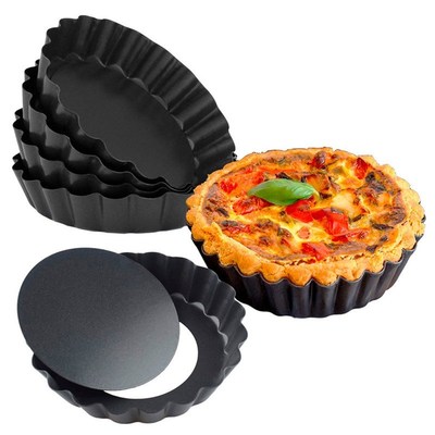 6/1pcs Non-stick Tart Quiche Flan Pans Mould Mini Pie Pizza