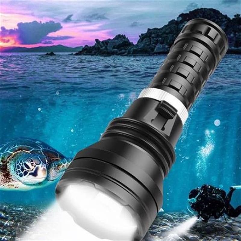 Super Bright XHP70 LED Diving Flashlight Waterproof Lantern 农机/农具/农膜 农机配件 原图主图