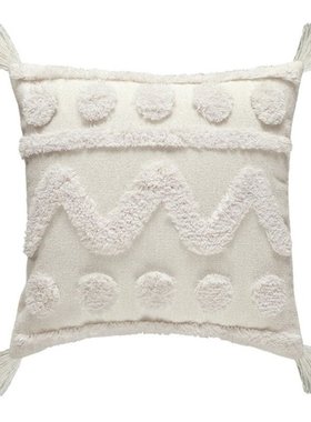 2022 New Nordic White Throw Pillow Case Wave Striped Tufted