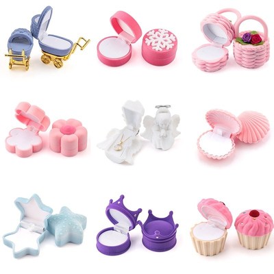 1 Piece Lovely Velvet Jewelry Box Container Wedding Ring