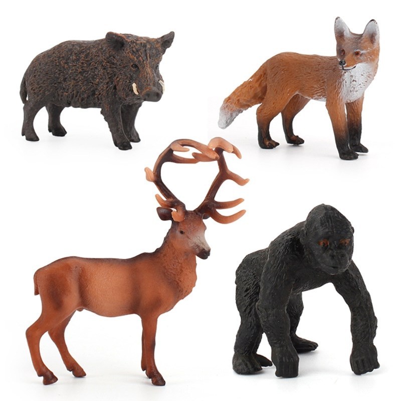 4PCS Simulation forest wild plastic animals figure model War