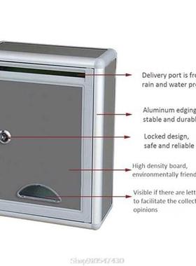 Vintage Aluminum Alloy Lockable Secure Mail Letter Post Box
