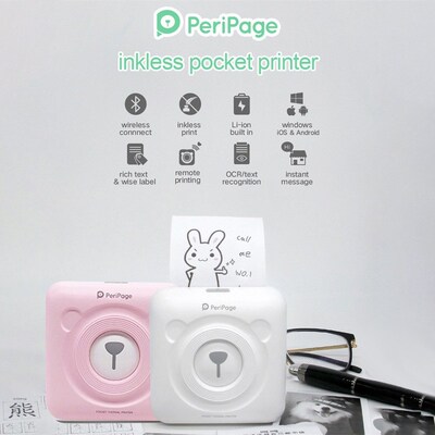 Mini Portable Label Printer Pocket Mobile Thermal Bluetooth