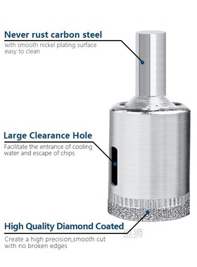 CMCP 10/15/18/28pcs Diamond Coated Drill Bit Set Tile Marble