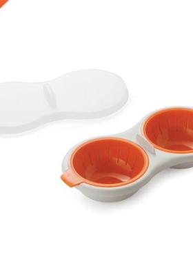 Draining Egg Boiler Set Double Layer Microwave Egg Poacher B