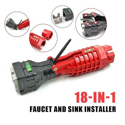 18 in 1 Foldable Water Pipe Wrench Double End Basin Bottom P