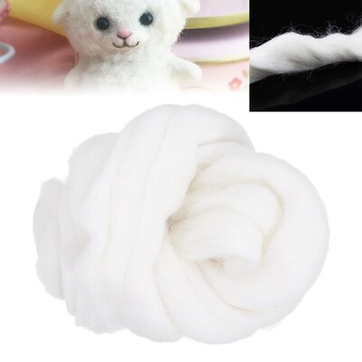 50g Soft White Merino Dyed Felting Wool Tops Roving Wool Fib