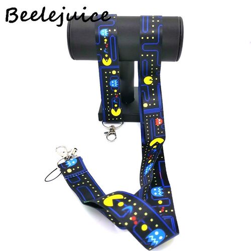 1set Cartoon game pacman Wristlet Lanyard Badge ID Mobile P