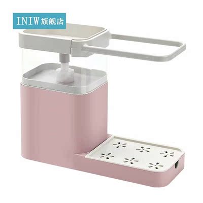 Kitchen Soap Dispenser Manual Press Sponge Detergent Soap Pu