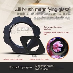 2 In 1 Aquarium Magnifier Fish Tank Glass Cleaner Scraper