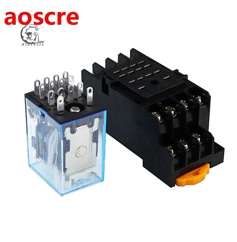 10PCS MY4NJ AC110V DC110V AC220V AC380 Coil 5A 4NO 4NC Power