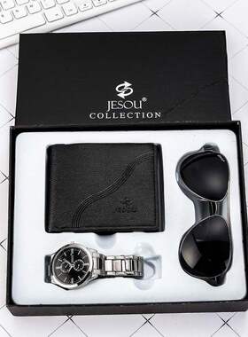 Men Luxury Watch Gifts Set For Wallet Quartz Wristwatch3pcs