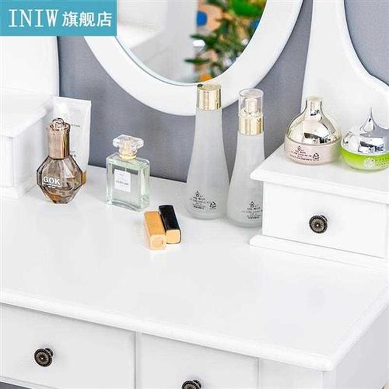 Dressing Table With Mirror Five Drawer Single Stool Girl Mod