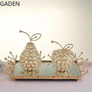 Metal Mirror Tray Cosmetic Storage Fruit Tray Ornaments
