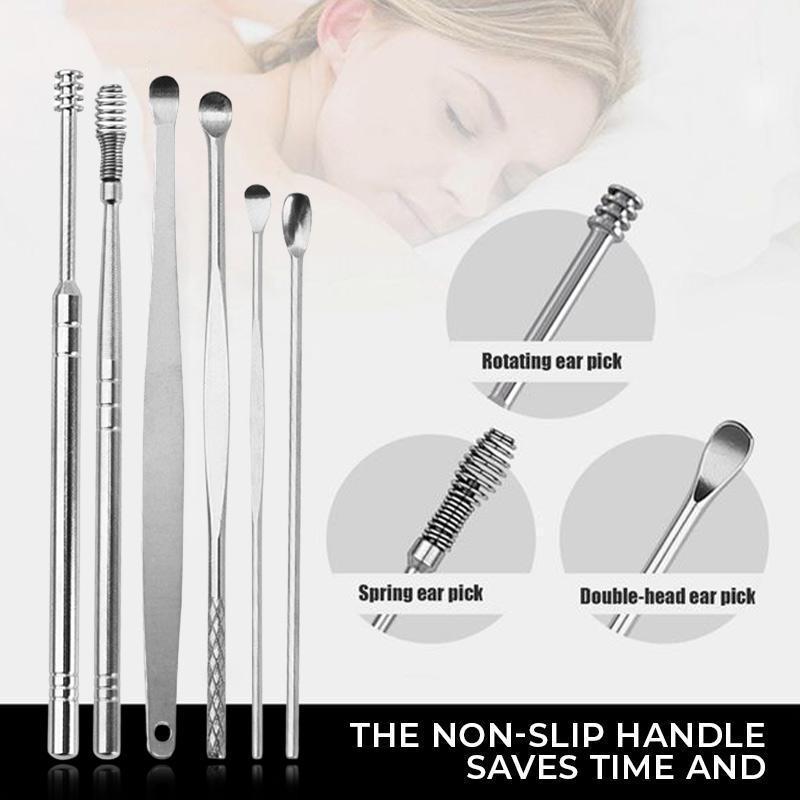 6PCS Set Stainless Steel Earwax Cleaner Remover Ear Wax