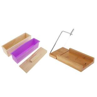 Wooden Box, Silicone Soap Loaf Mold and Soap Cutter Wire Sli