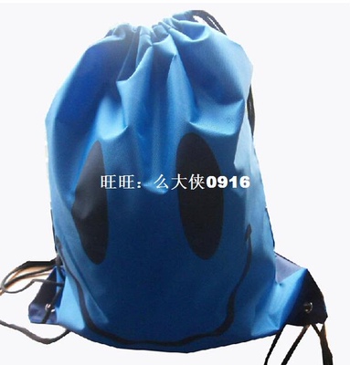 .. Smiling Drawstring Backpack Swim Beach Pouch Shoes Gym Ba