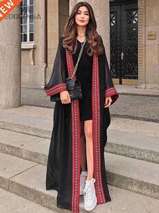 2022 Sexy See Through Embroidered Long Kimono Cardigan White