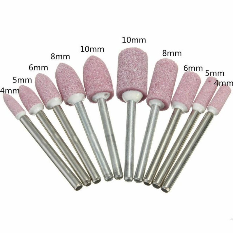 10Pcs Wool Felt Mounted Polishing Buffing Wheel OD 4-10mm Gr