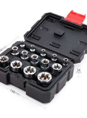 14Pc 1/4 3/8 1/2 Torx Star Socket Set Adapter E Type E4-E24