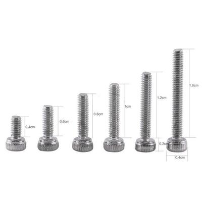 Mayitr 250pc/set A2 Stainless Steel M2 Cap/Button/Flat Head