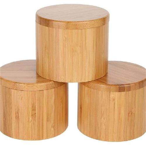 Bamboo Seasonings Box with Lid Pepper Spice Cellars Salt