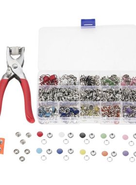 200 Sets Grommets Snap Fasteners 9.5mm 10 Colors Buttons Met