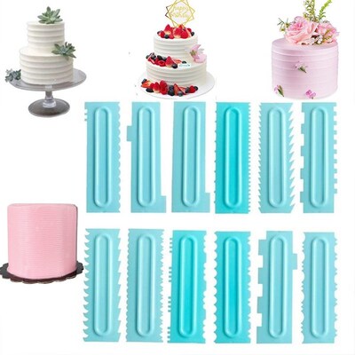 PP Jagged Edge Cake Scraper Plain Smooth Cream Spatulas Fond