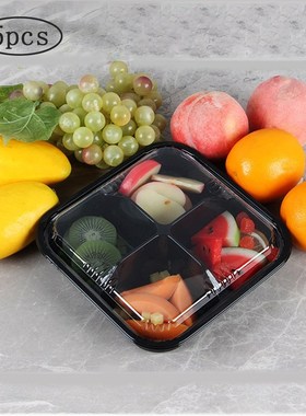 5pcs Disposable Plastic Box For Food Packaging Boxes With Co
