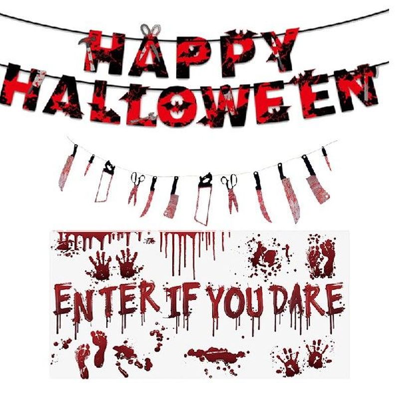 Halloween Decoration Set Bloody Party Tablecloth Balloon
