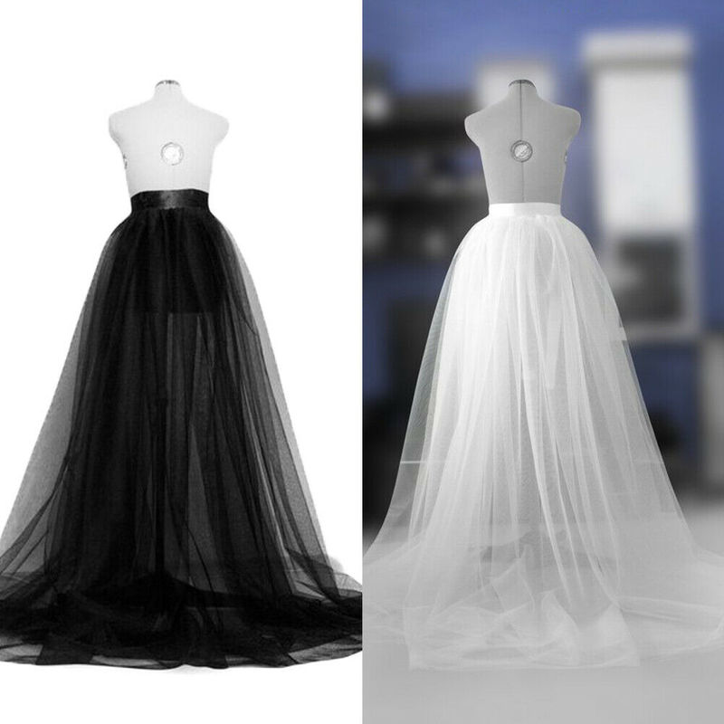 Fashion Women A-line Sheer Tulle Tutu Long Skirt Wedding Par