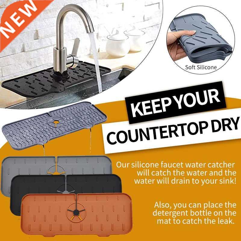 Kitchen Faucet Absorbent Mat Sink Splash Guard Silicone Fauc