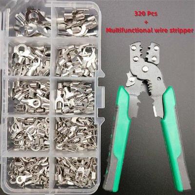 320pcs Boxed Crimp Terminal Pliers Cold Pressed Terminal U