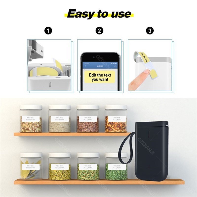 Black Color D11 Niimbot Label Printer Mini Bluetooth Wireles