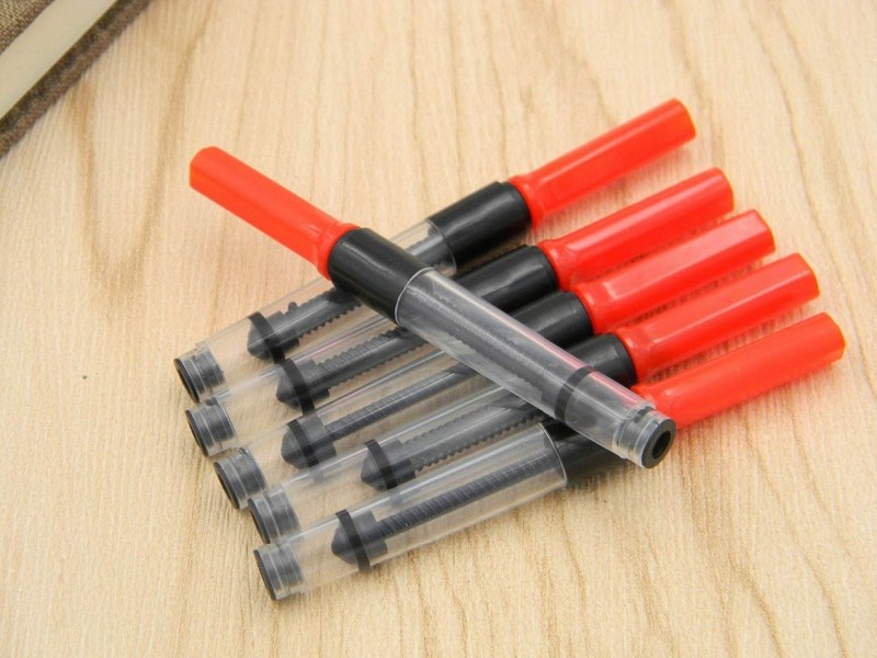 5pcs RED 3.4mm Copper Pen INK CONVERTER Water pen Refill