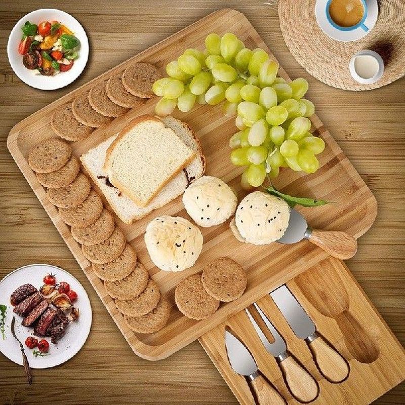 Bamboo Cheese Board Set Bamboo Charcuterie Platter