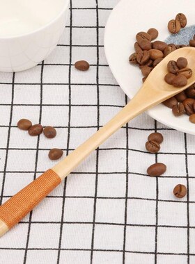 Wood Spoon Long Handled Rice Soup Honey Coffee Spoons Mixing