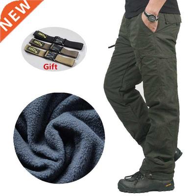 Winter Thick Fleece Cargo Pants Men's Cotton Militar