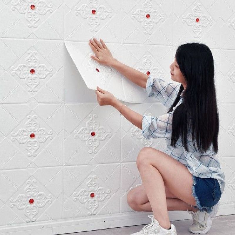 Wallpaper stickers 3d wall stickers bedroom decorative wall