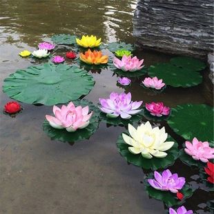 5Pcs Artificial Floating Flower Pond Tank Plant Ornament